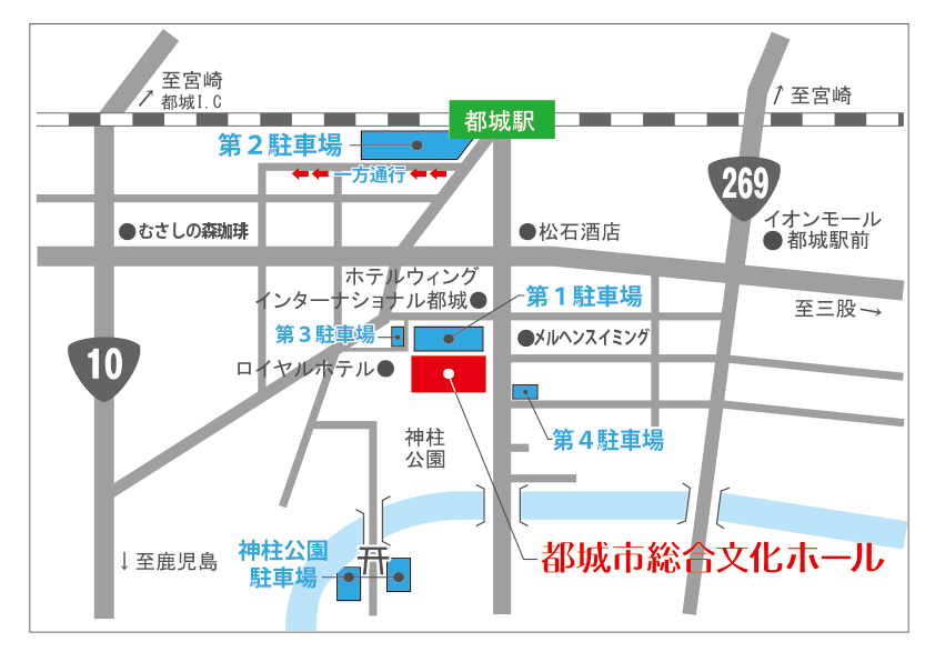 都城文化ホール周辺地図